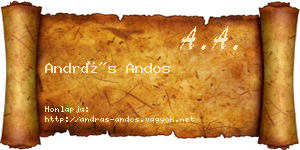 András Andos névjegykártya